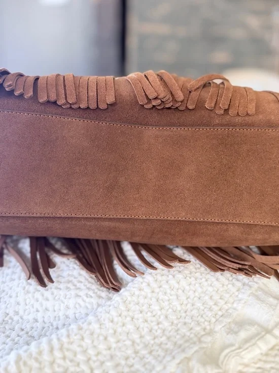 Coach Brown Suede Fringe Shoulder Bag - Picture 3 of 6